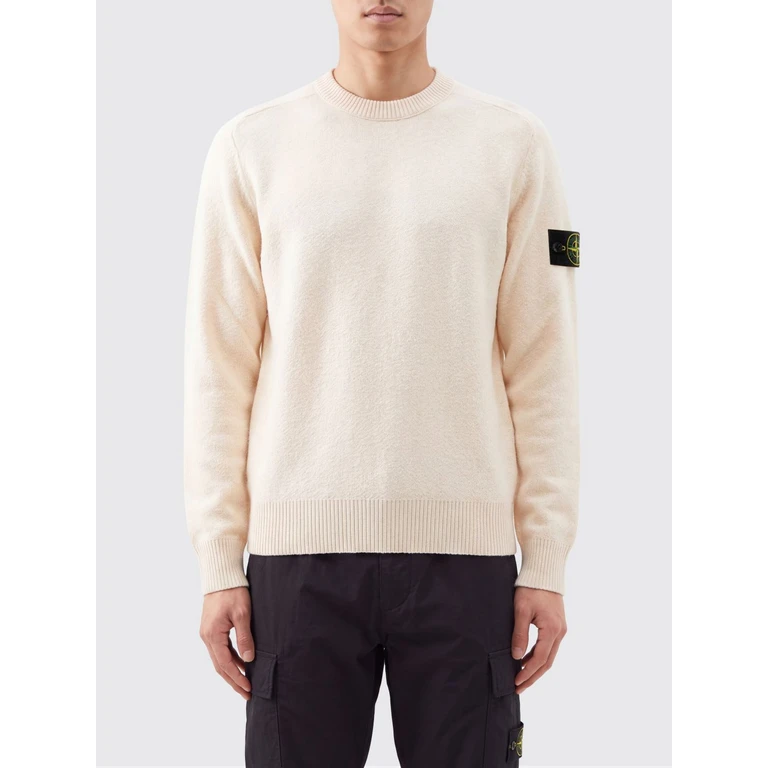 Virgin Wool Crewneck Jumper with Compass Logo Patch (5100011S01C4V0093)