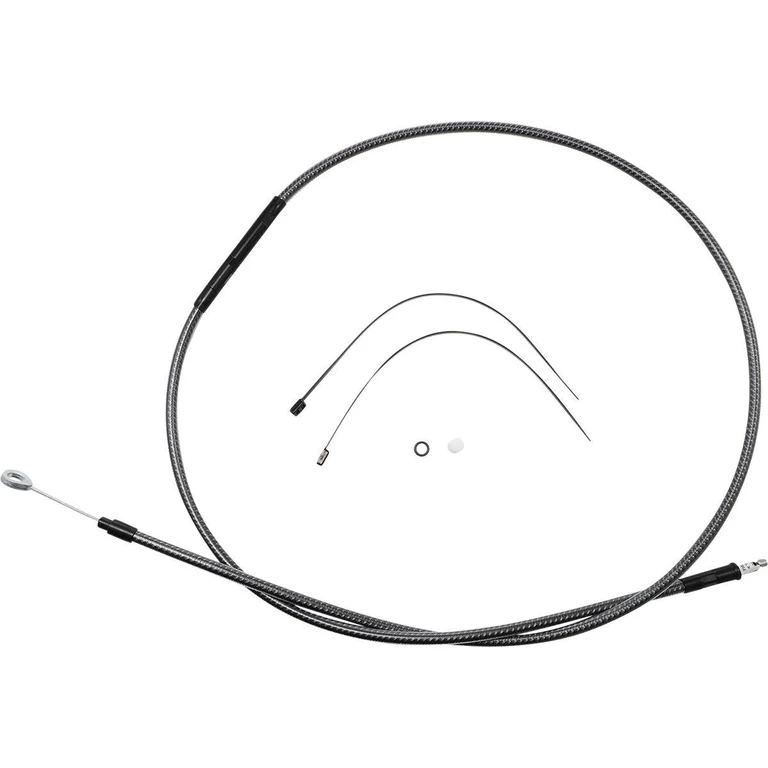 721210HE - Magnum Shielding Polished KarbonFibr Clutch Cable For Harley Davidson FLHR 1340 1994-1998 184.5 cm (72-11/16") - Carbon Fiber/Silver