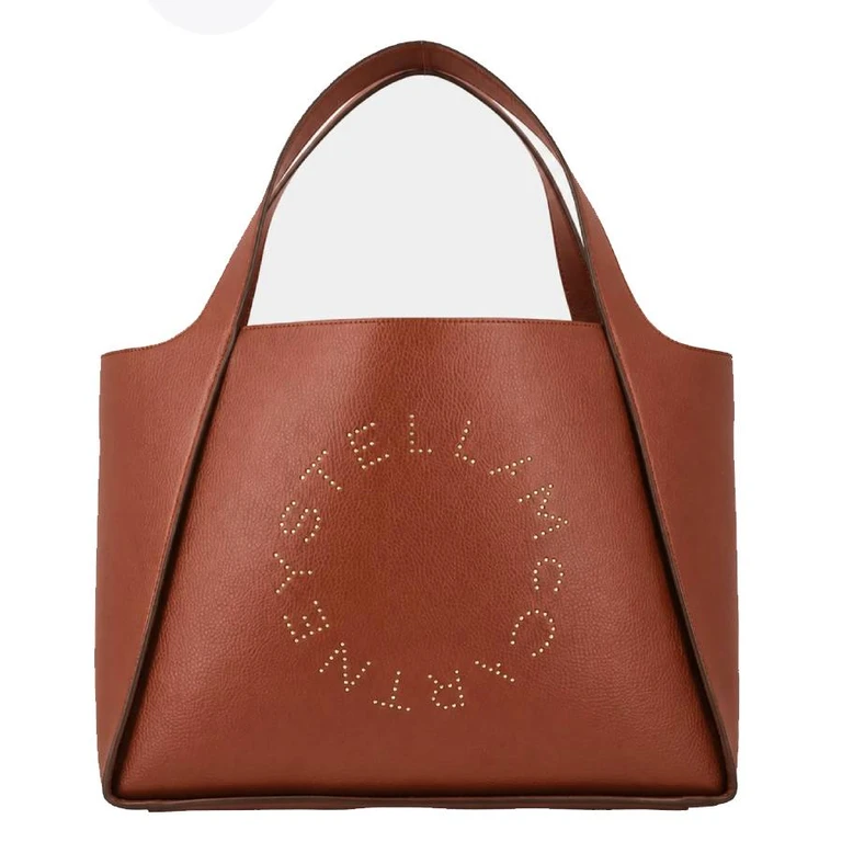 Perforated Logo Leather Tote Bag