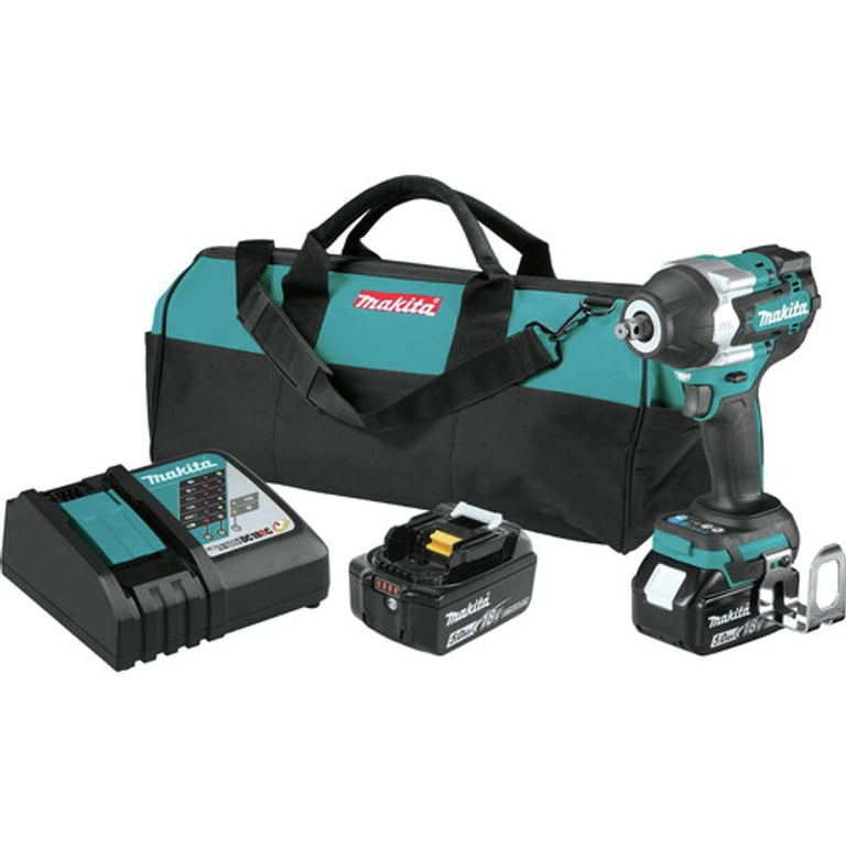 XWT17T 18V LXT Brushless Lithium-Ion 1/2 in. Cordless Square Drive Mid-Torque Impact Wrench with Friction Ring Kit with 2 Batteries (5 Ah)