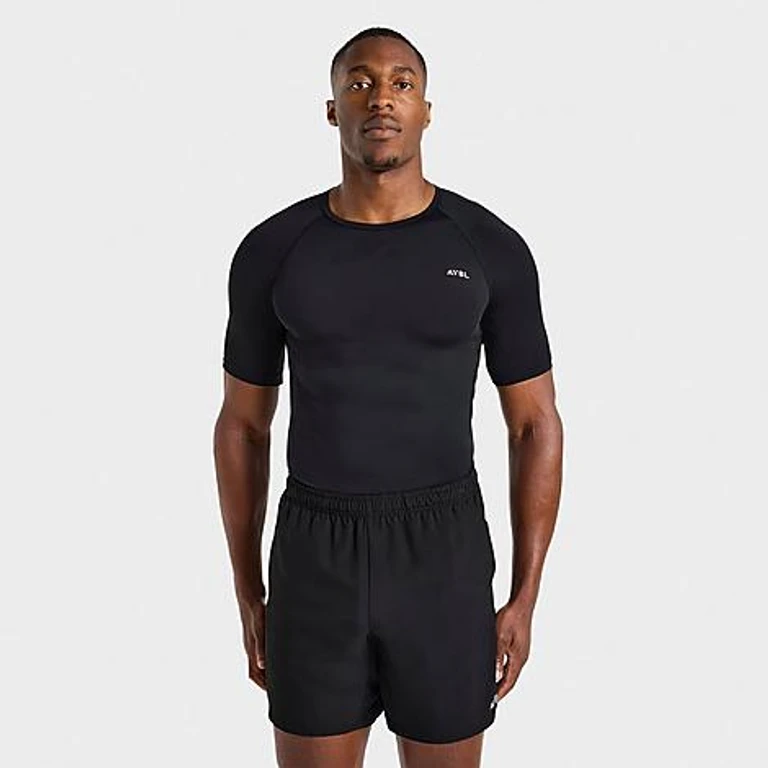 Men's Base Layer Compression Training T-Shirt in Black Size: Small