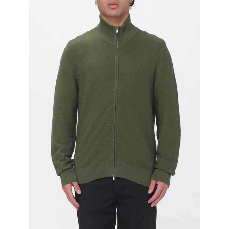 Pure Wool Full-Zip Turtleneck Cardigan with Dropped Shoulders (50565500346)