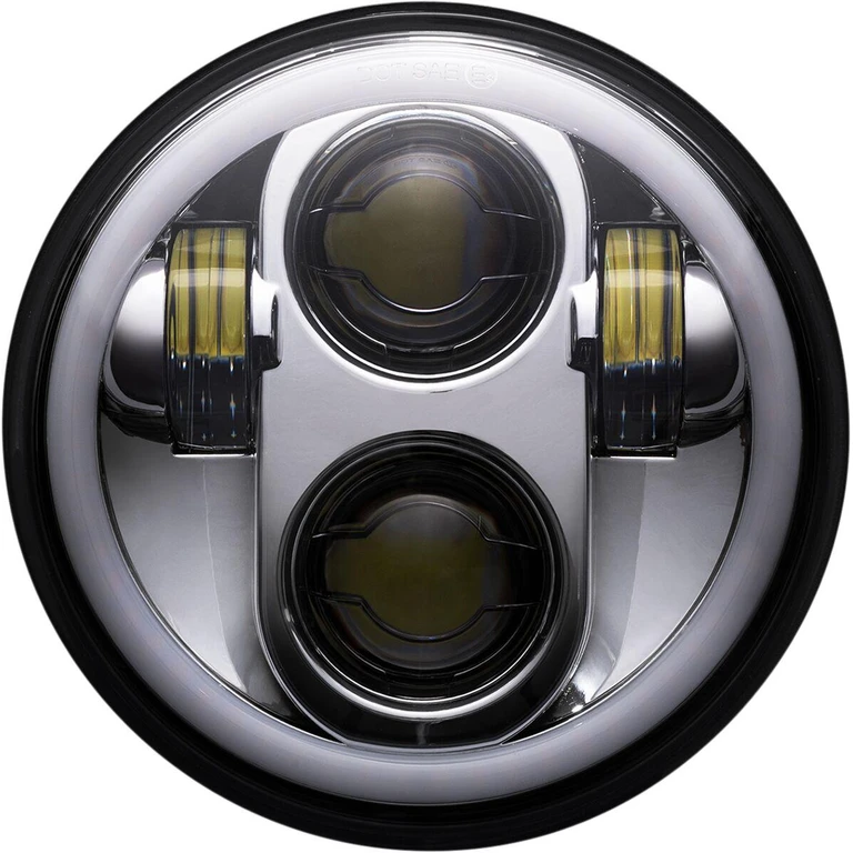 CD-575-H-C - Custom Dynamics 5-3/4" LED Halo Headlamp For Harley Davidson FLST 1340 1987-1990 Chrome Chrome Clear