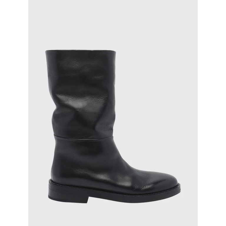 Marsèll Tubetto Calf-High Biker Boots in Distressed Leather with Round Toe (MW8760666)