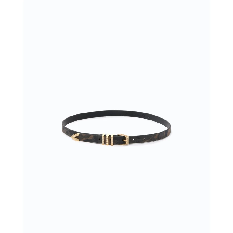 Ceinture en daim camouflage avec strass 1,7 cm - XS