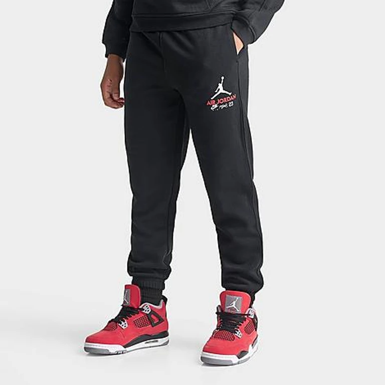 Jordan Big Kids MJ Quality Graphic Jogger Pants in Black Size: Small
