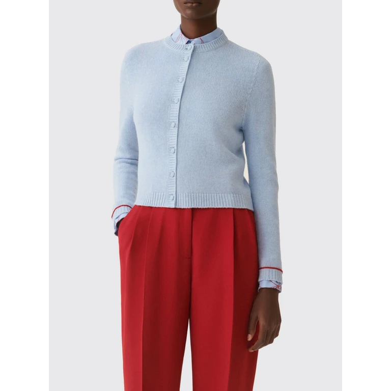 Crewneck Cardigan in Virgin Wool Silk and Cashmere Blend (MAD216F039M270VR6)
