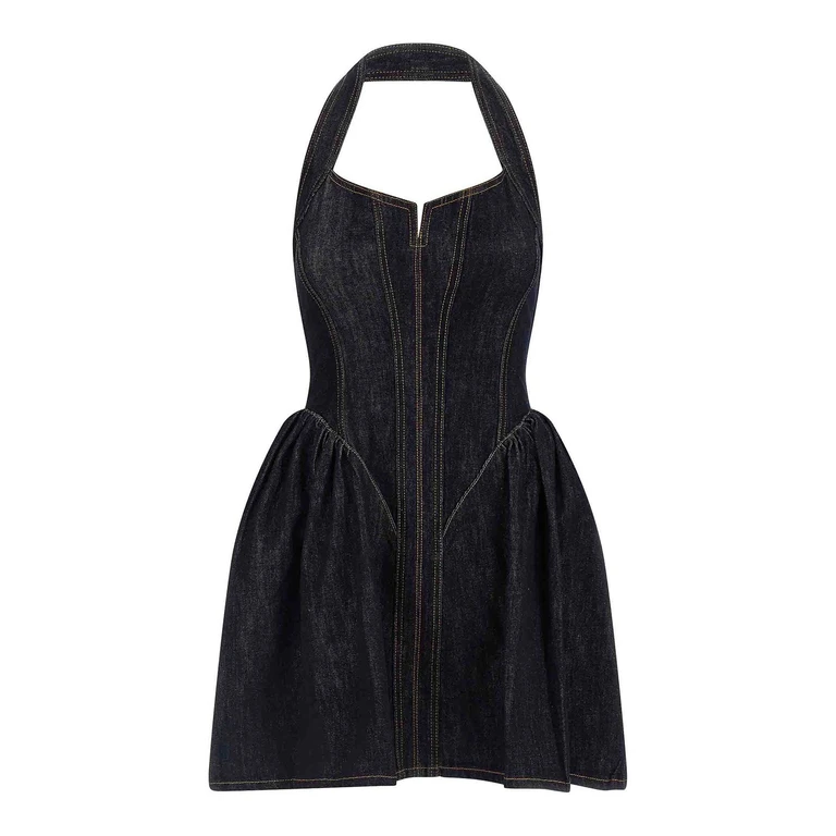 Self Portrait Robe Au Genou - Bleu (AW26815SBLBLUEINDIGO)