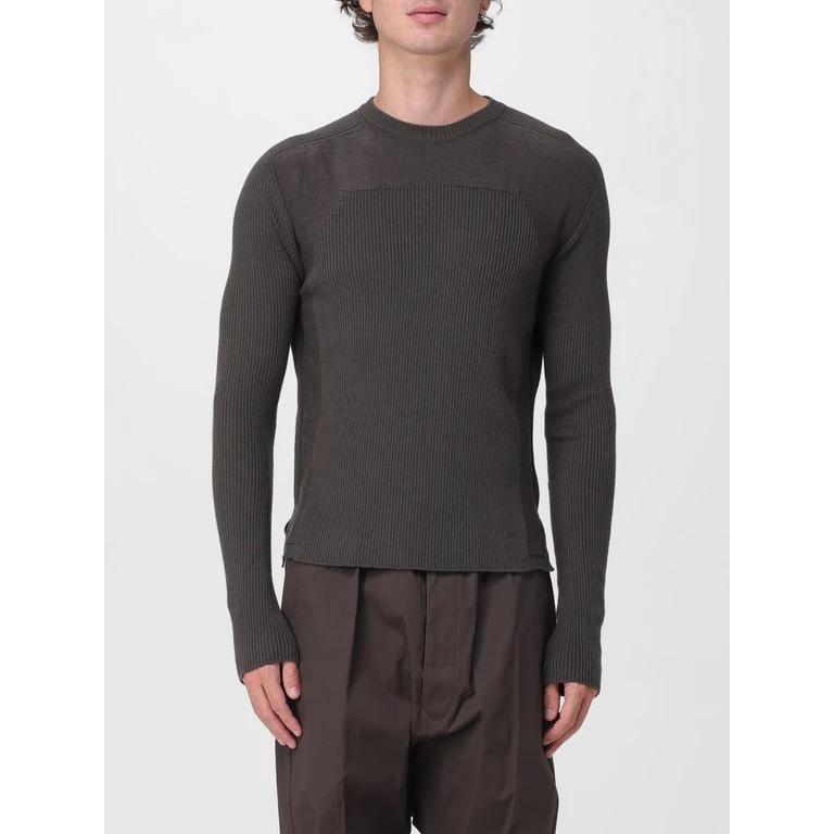 Slim Fit Crewneck Jumper in Pure Virgin Wool with Ribbed Cuffs (RU02F4639RIBM78)
