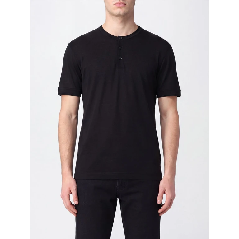 T-shirt col rond trois boutons en pure soie Dolce & Gabbana