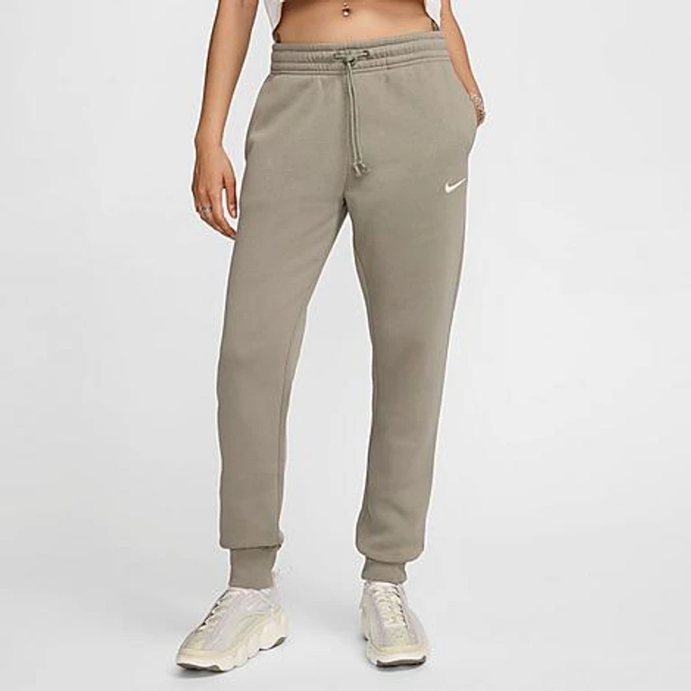 Nike Women's Sportswear Phoenix Fleece Mid-Rise Jogger Sweatpants in Light Army/Sail Size: XS