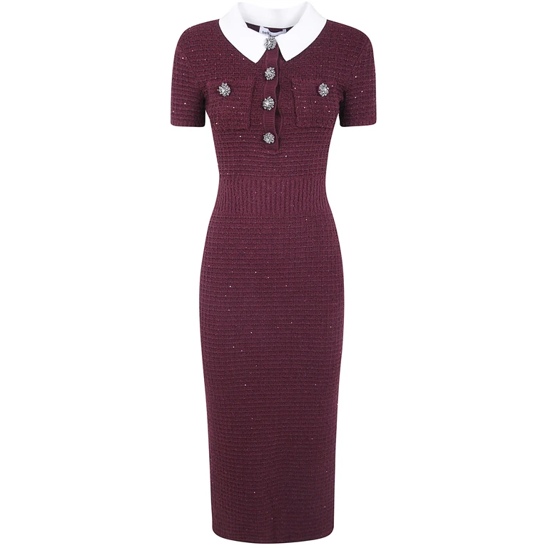 Midi Dress Textured Knit