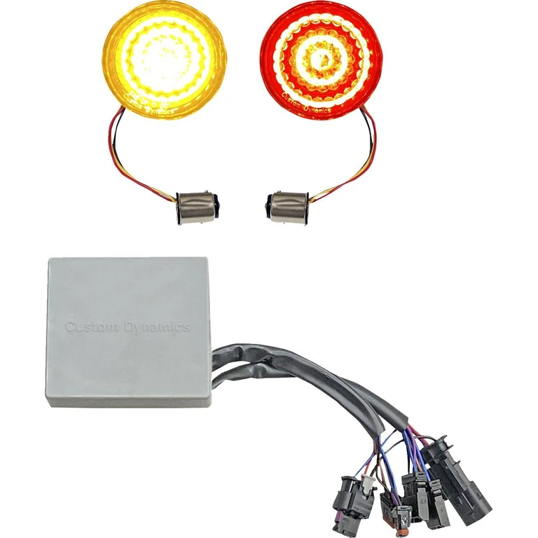 CD-STS-RSGST - Custom Dynamics Smart LED Bullet Turn Signal Inserts For Harley Davidson FLFB 1750 2018-2019 Rear Smoke