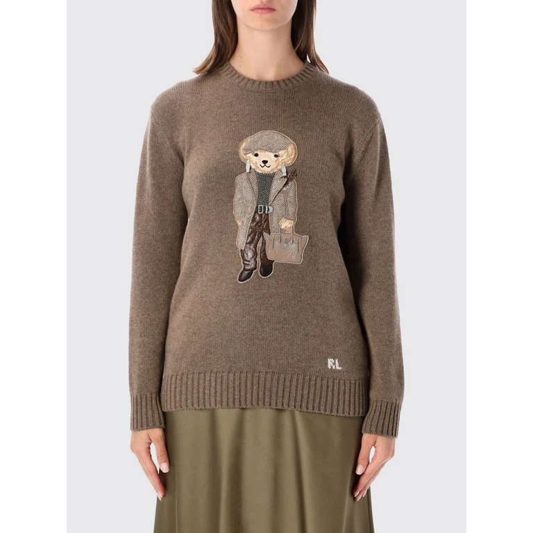 Crewneck Jumper in Cashmere with Contrasting Teddy Bear Print (290P23807001)
