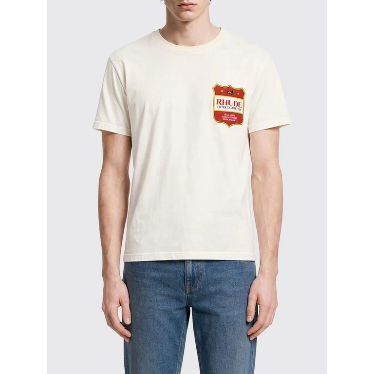 Cotton T-Shirt with Logo Crest and Dropped Shoulders (RHPF26TT010126498)
