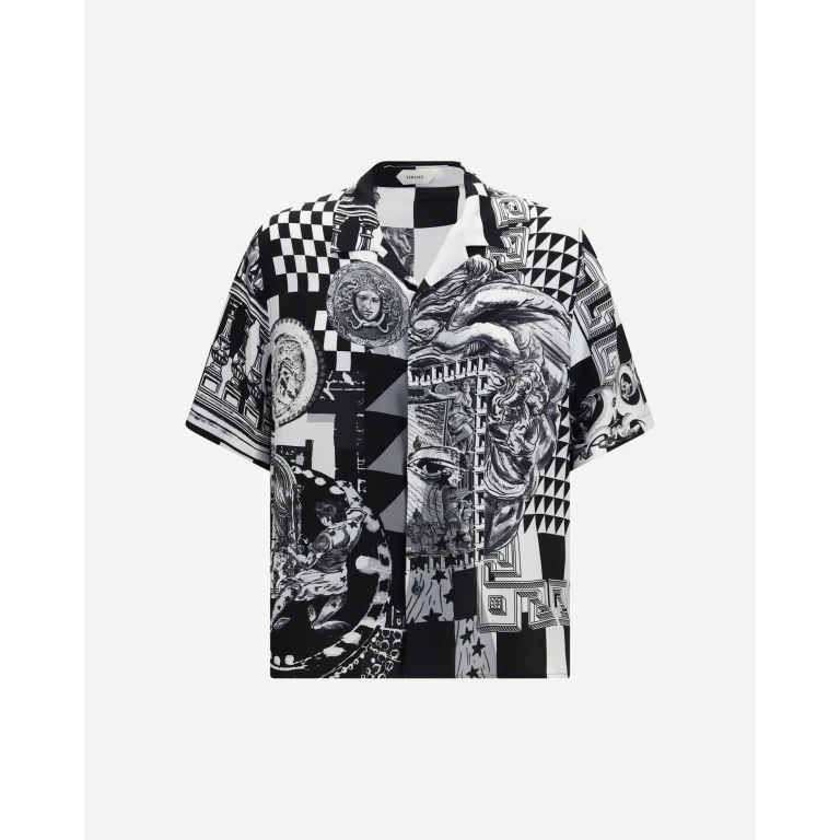 Printed silk twill Shirt Male 52