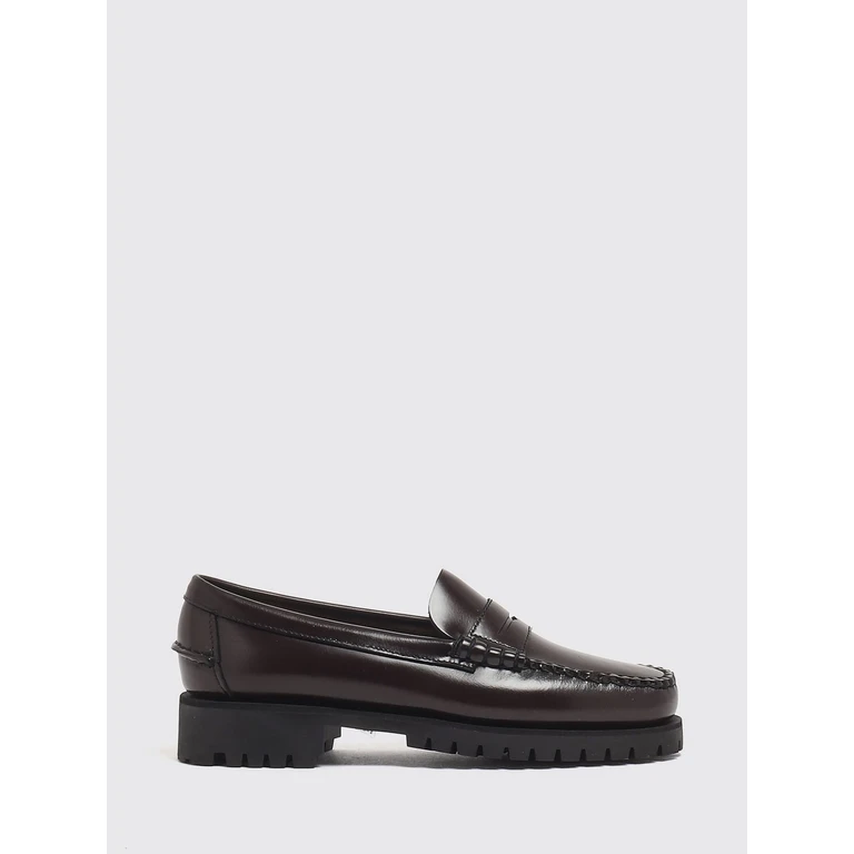 Smooth Leather Penny Loafers with Notched Rubber Sole (7002IJ0903)
