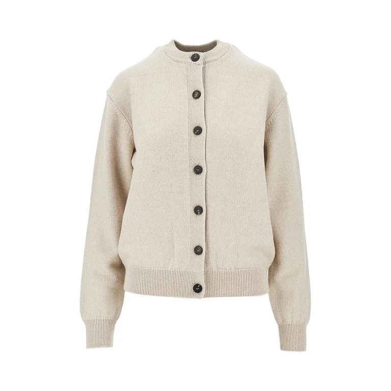 Logo intarsia merino wool cardigan Woman 36
