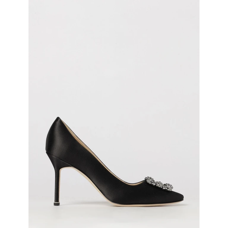 Sapatos salto alto Manolo Blahnik Hangisi em cetim preto