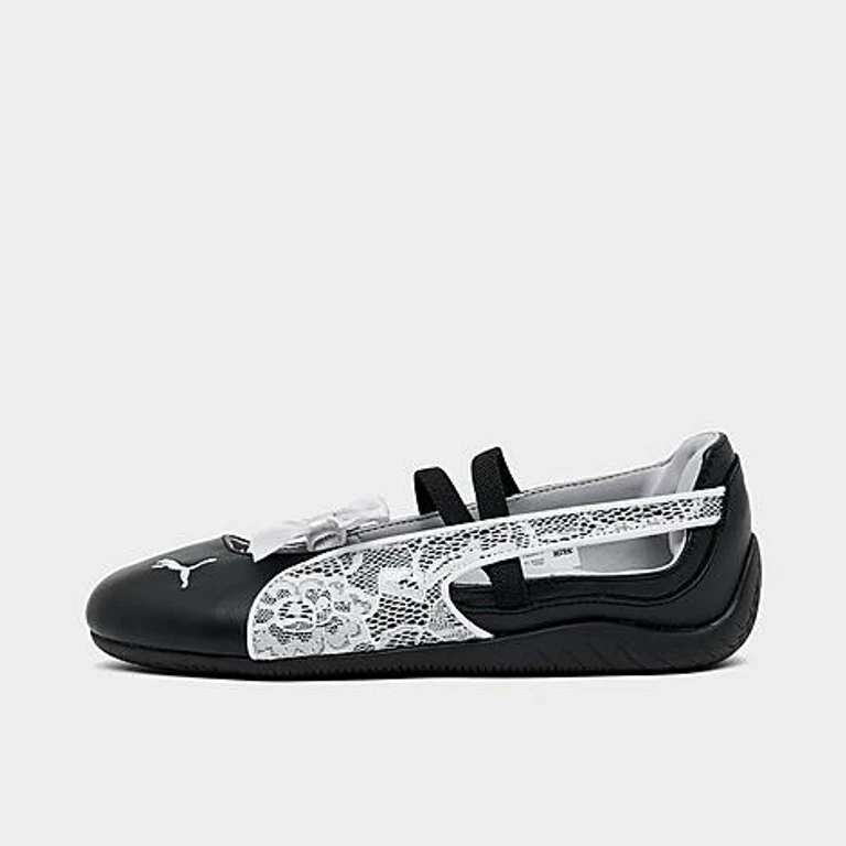 Women's Puma Speedcat Ballet Lace Casual Shoes in Black/White Size: 5.5