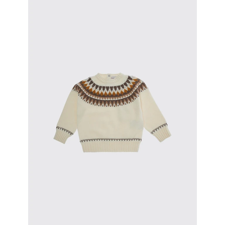 Boy's Ethnic Pattern Wool and Cashmere Crew Neck Jumper (9C00003M4281034)