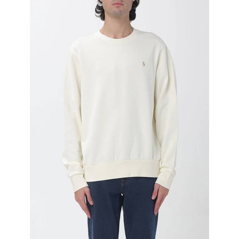 Recycled Cotton Blend Crewneck Sweatshirt with Pony Logo (710B31423004)