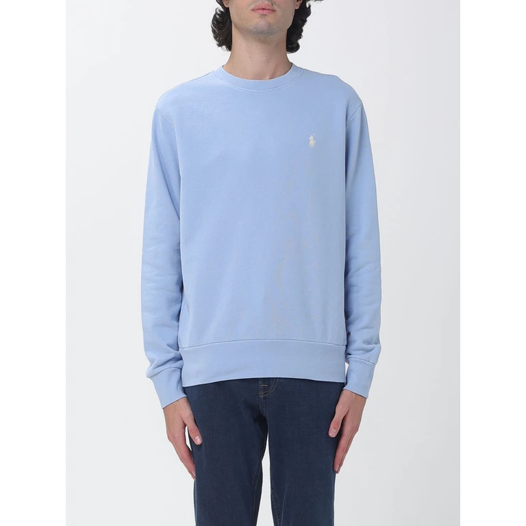 Recycled Cotton Blend Crewneck Sweatshirt with Pony Logo (710B31423001)