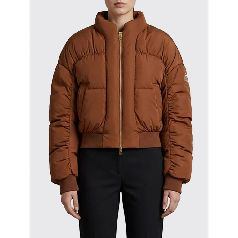 Quilted Cropped Puffer Jacket with High Neck and Contrast Logo (PI96D66E2FK3)
