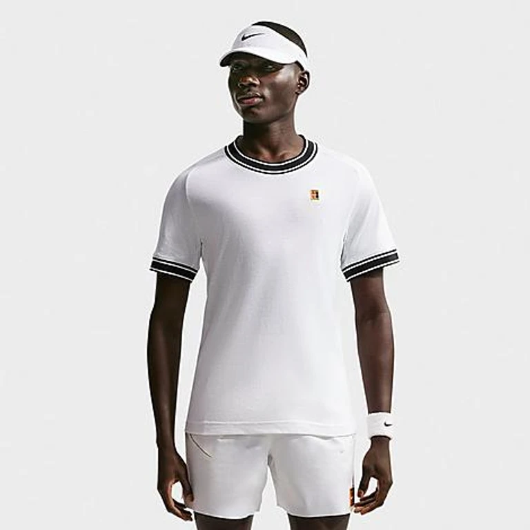 Nike Men's Court Heritage Tennis Top in White/Black Size: XS