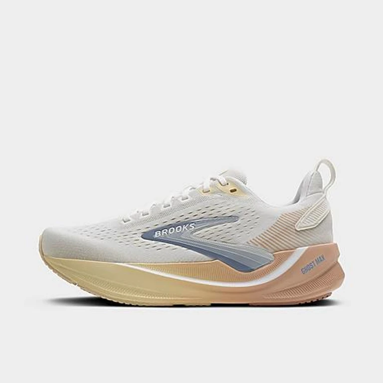 Women's Ghost Max 4 Running Shoes (Wide Width) in White/Rose/Rutabaga Size: 5.0