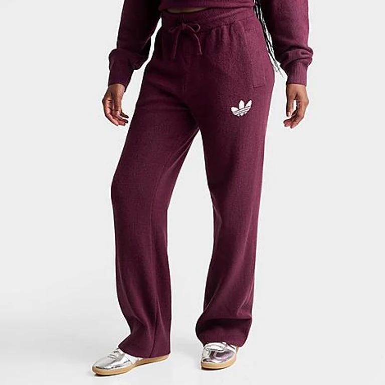 adidas Women's Originals Essentials Knitted Pants in Maroon Size: XS