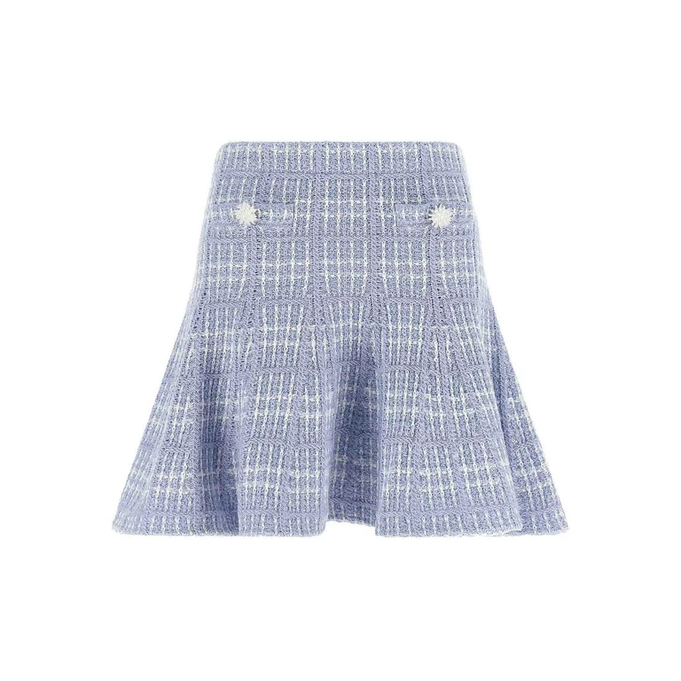 Self Portrait Jupe Midi - Bleu (AW26146SKBLUE)