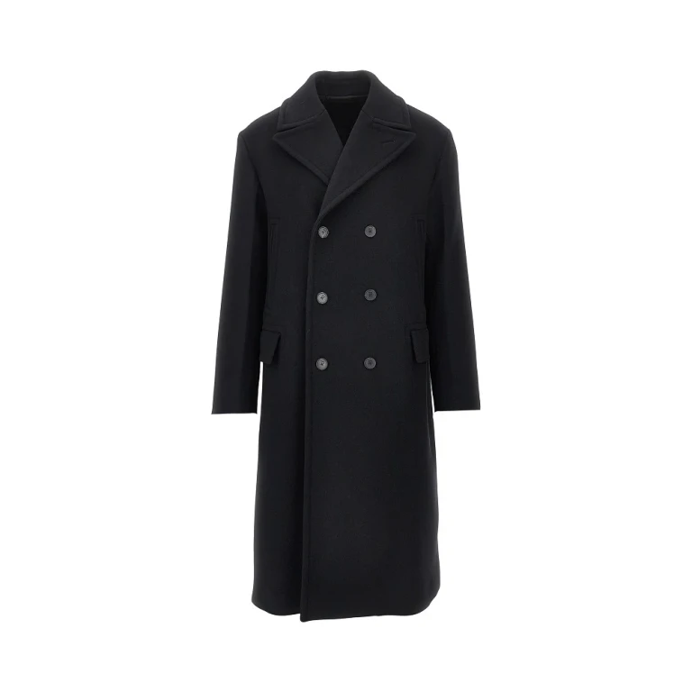 Wool and angora double-breasted coat Man 48