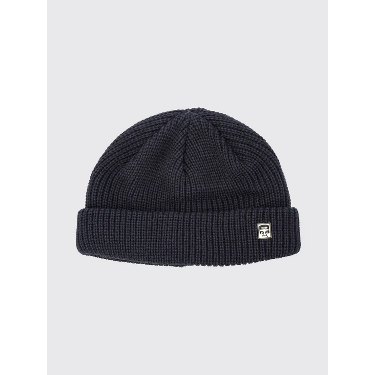 Rib-Knit Acrylic Beanie with Cuff and Logo Patch (100030125AN)