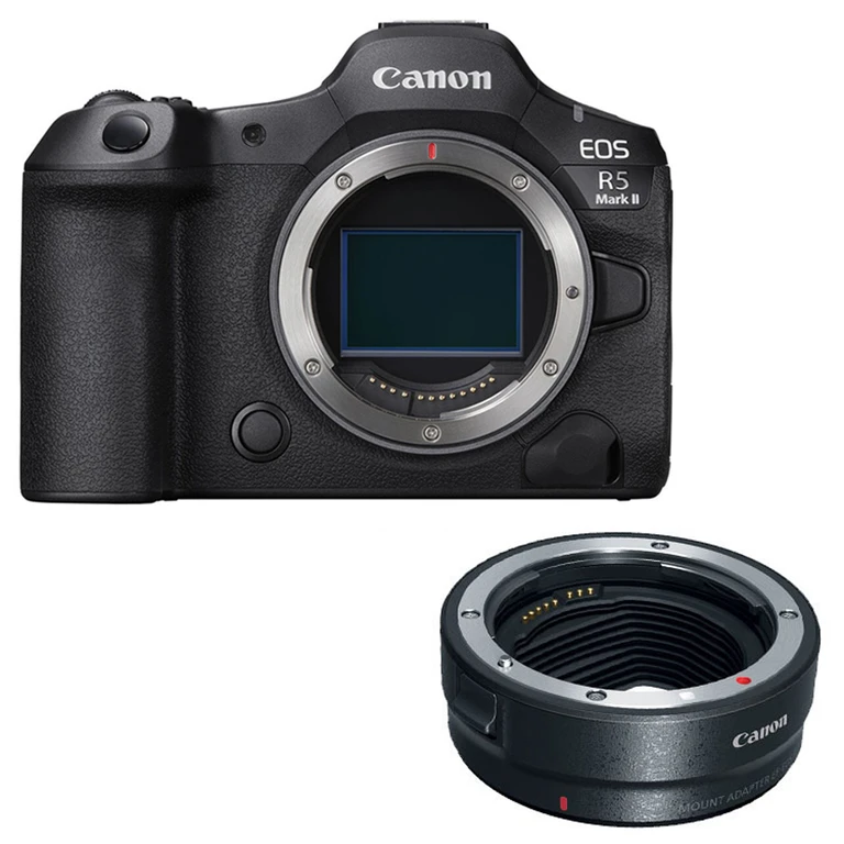 EOS R5 Mark II Mirrorless Camera Body with EF-EOS R mount adapter