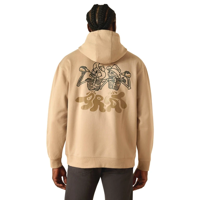 Mens Drinking Buddies Graphic Hoodie - Relaxed Fit Brushed Fleece Pullover