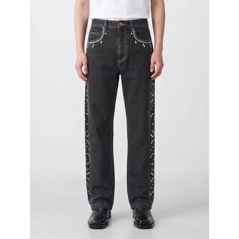 Calça jeans Isabel Marant Jorian de perna reta em denim de algodão