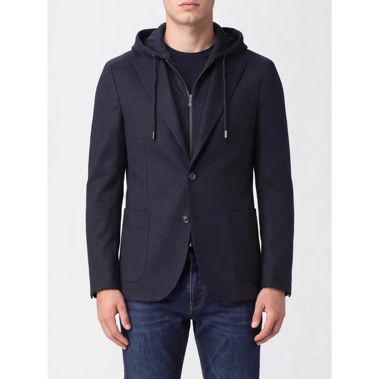 Single-Breasted Blazer in Wool and Technical Fabric with a Zipped Hooded Insert (N70GIAF02TES0N06911)