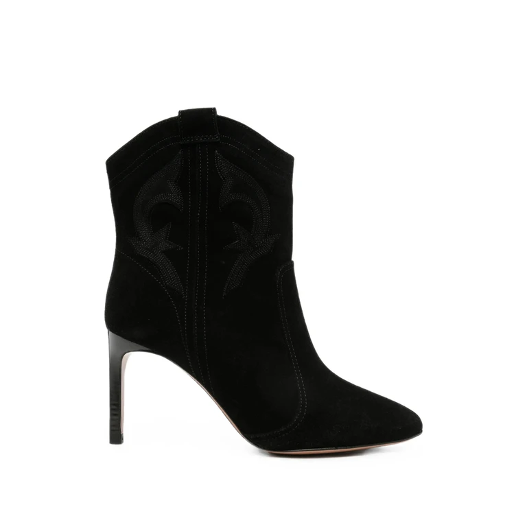 Caitlin Embroidered Suede Cowboy Boots