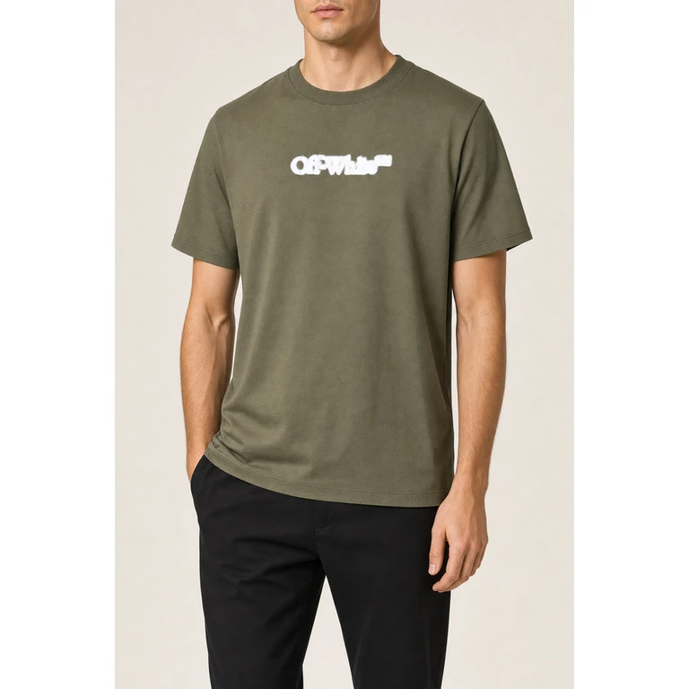 Off-White Mens Winter Moss Cotton Slim Shirt