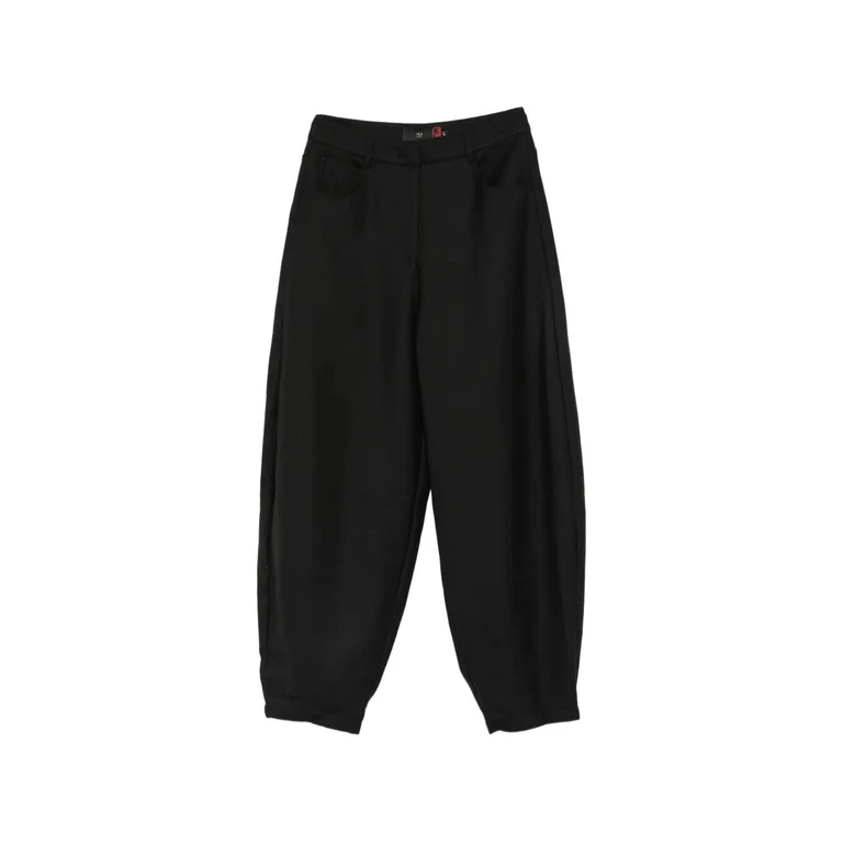 Black Wool Cuffed Pants