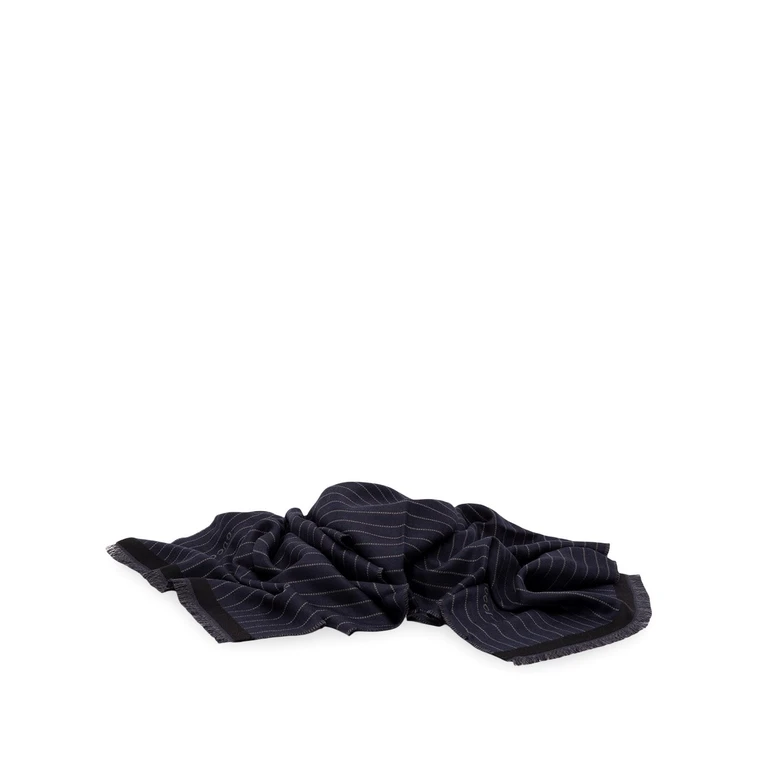 Pinstripe Wool Silk Scarf