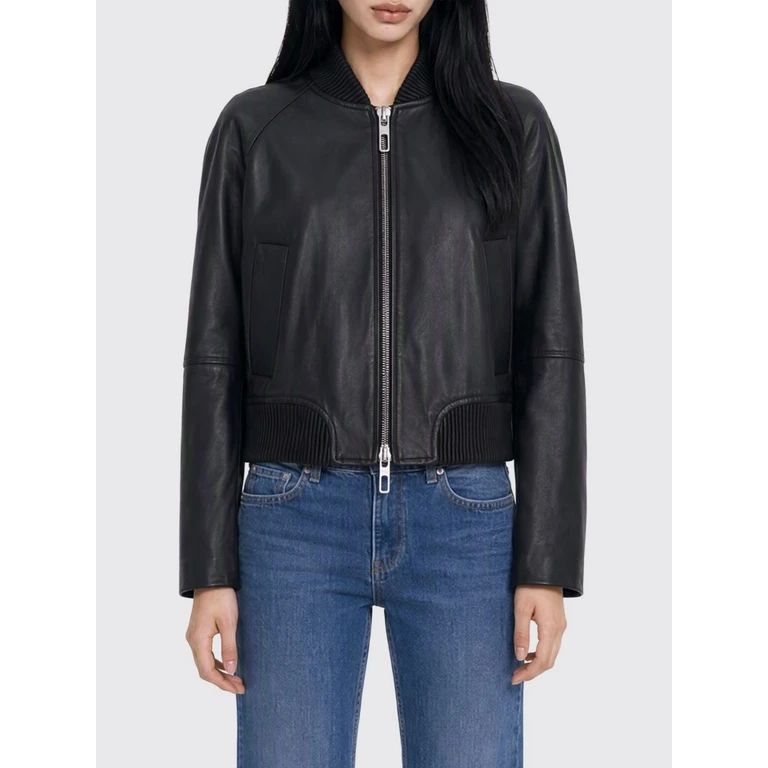 Amour Cropped Lambskin Bomber Jacket with Zip Closure (2622446011600002)