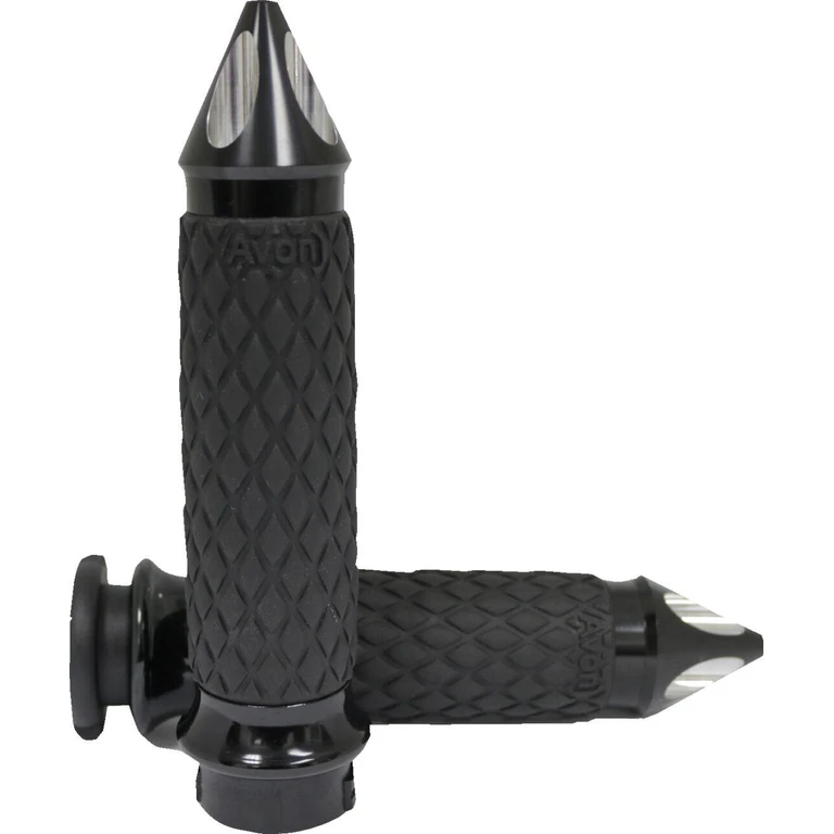 DIA-65-AN-FL-SP - Avon Grips Contour Grips For Harley Davidson FLDE 1750 2018-2020 Diamond Spiked - Black