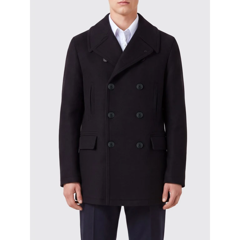 TAGLIATORE Double-Breasted Knee-Length Wool Coat with Cuff Straps (SANFRANCISCO770069N3526)