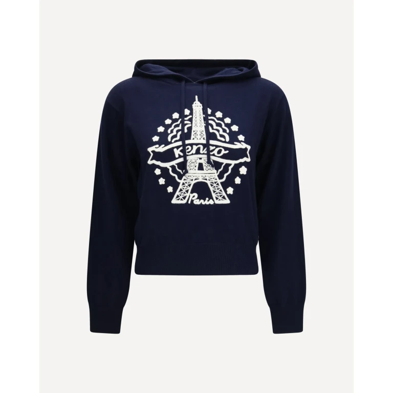 Eiffel Tower Design wool Hoodie Female XS