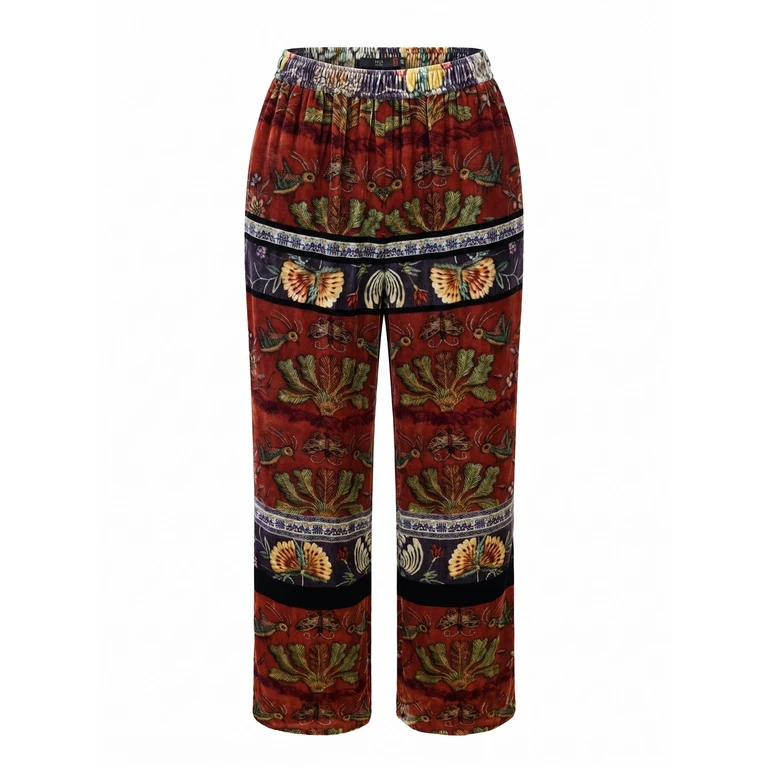 Velvet Bellyband Waist Pants