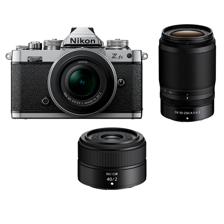 Z fc Mirrorless Camera with Z DX 16-50mm (Silver) and Z DX 50-250mm Lenses
