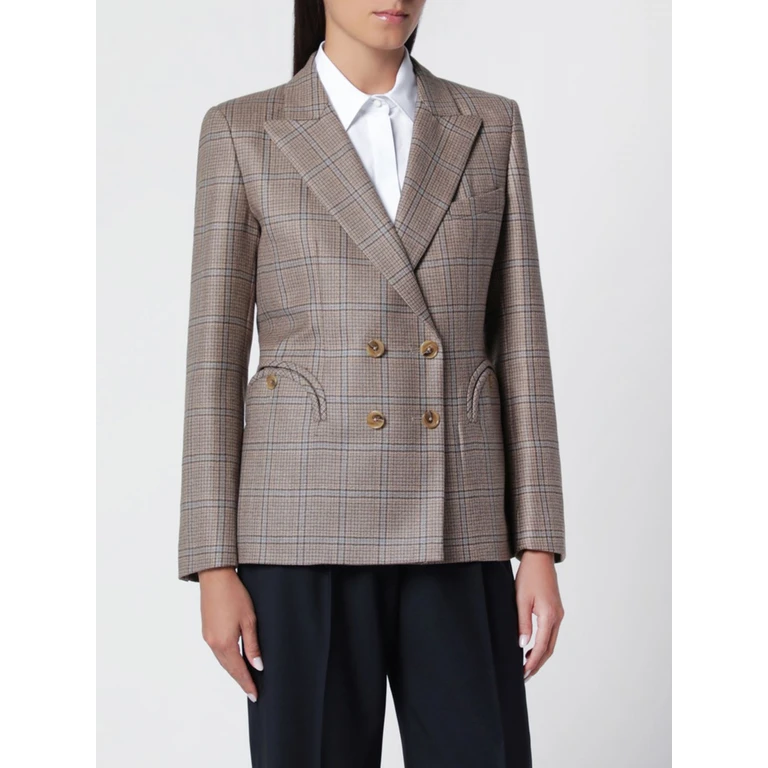 Blazer de cuadros en beige