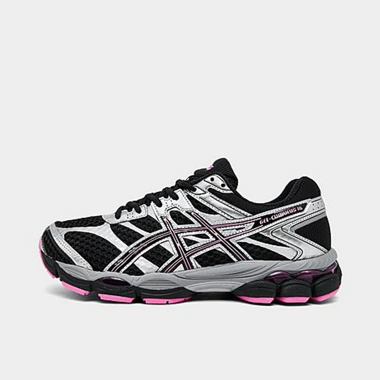 Women's ASICS GEL-Cumulus 16 Casual Shoes in Black/Dragon Fruit Size: 5.0